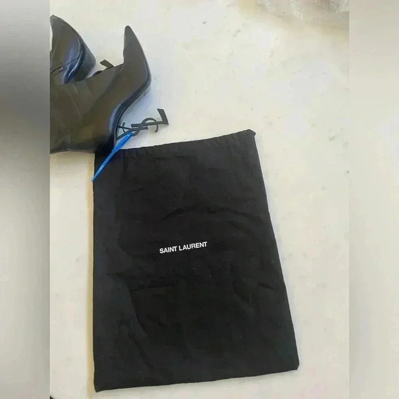 Yves Saint Laurent YSL OPYUM Booties Leather Black 39 9 Point Toe Ankle Boots - Picture 11 of 13